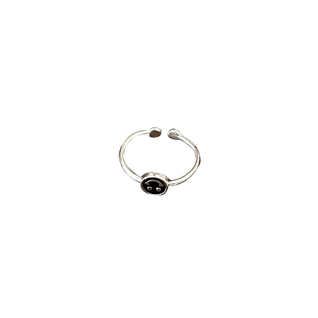 Yinruitai S925 Sterling Silver Rainbow Cartoon Smile Ring - Women's 2022 Trendy Niche Design