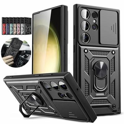 Coque Armor Slide Bumper Protection Objectif Caméra Pour Samsung Galaxy S24 S23 S22 S21 Ultra S20 Plus A53 A54 S20 FE Note 20 S23 FE Housse