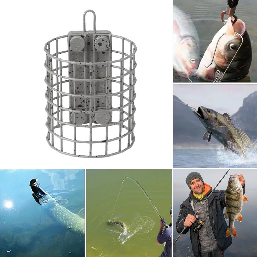 FTK 1 Pc Length 20g-60g Carp Cage Feeder European Fishing Equipment Spotted Style Will Not Rust Suitable for Carp Fishing