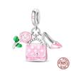 New 100% 925 Silver Pumpkin Car Princess & Cactus Pendant Fit 925 Bracelet Jewelry Making Women Gift