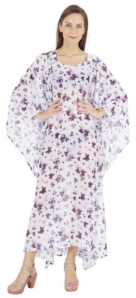 Moomaya Hooded Caftan For Women's Long Printed Bikini Cover Up Summer Turkish
