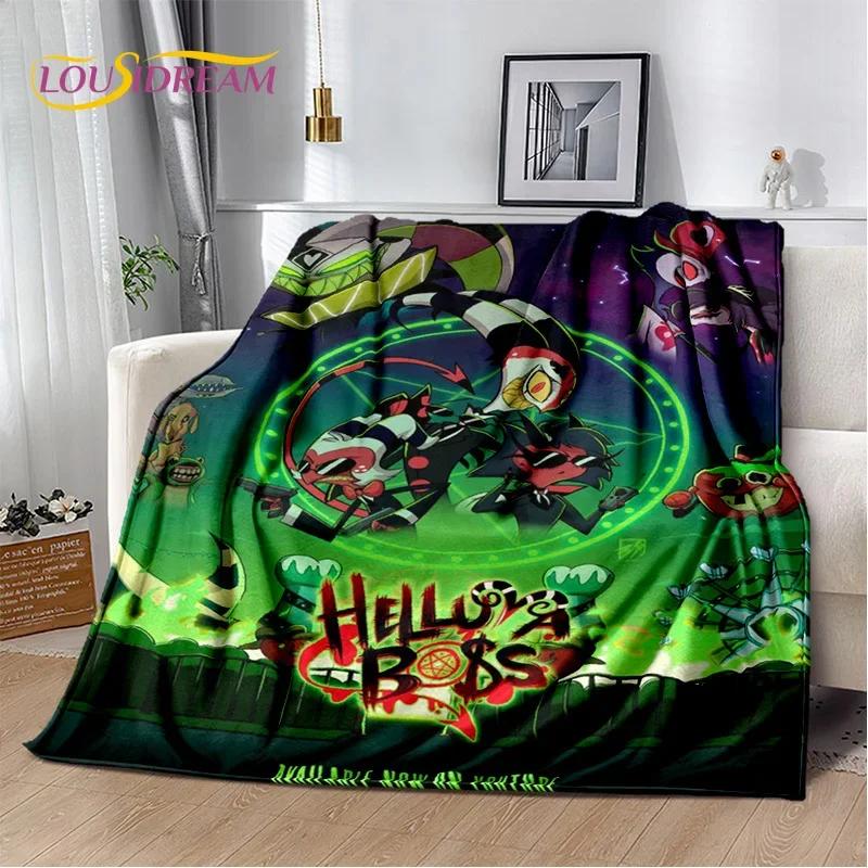 Cartoon H-Helluva Boss Blitzo H-Hazbin Hotel Soft Flannel Blanket for Bed Bedroom Sofa Picnic,Throw Blanket for Outdoors Leisure