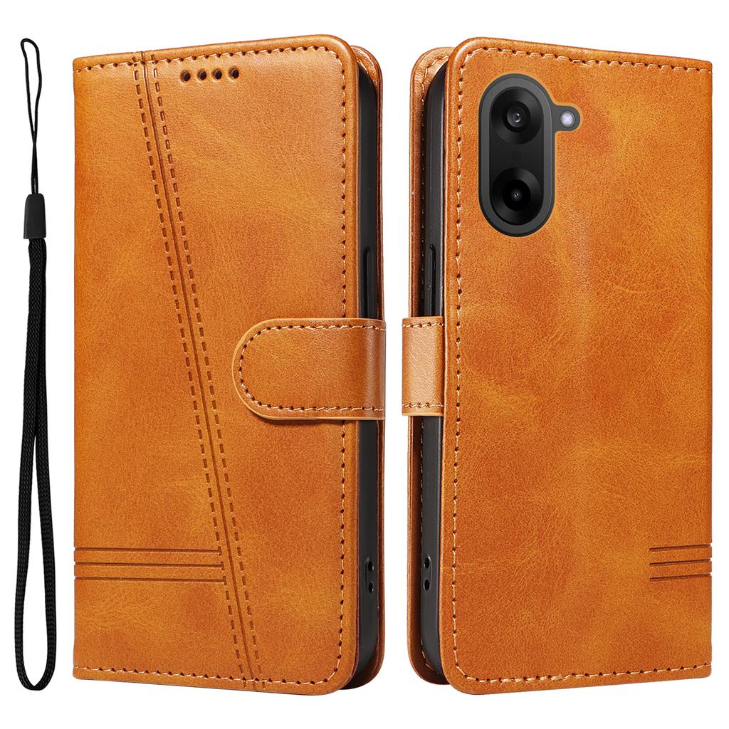 For OnePlus Nord CE5 5G/OnePlus Ace 5 Racing 5G Wallet Case T-Shape Lines Leather Phone Cover Stand