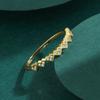 Fashion Charm Gold Color Genuine 925 Sterling Silver Finger Ring For Women Simple Design Fine Hypoallergenic Clear Zircon Jewelry