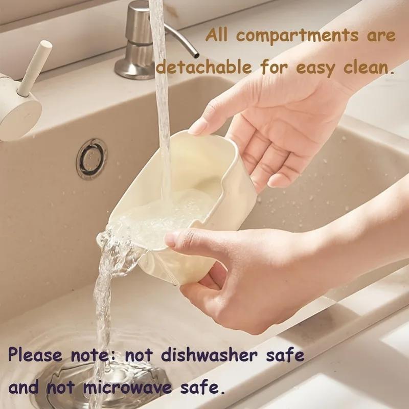 Küchen Kunststoff Gewürz Aufbewahrungsbox mit Deckel und Griff Gewürz Aufbewahrungsbehälter 4/8 Multifunktionale Aufbewahrungsbox