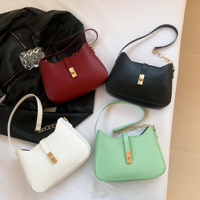 2024 Summer New Solid Color Simple Armpit Bag Street Style Pu Shoulder Bag