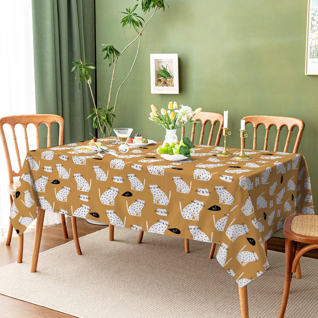 Cartoon Abstraction Waterproof Polyester Printed Rectangular Tablecloth Party Decoration Coffee Table Cloth Holiday Table Decor