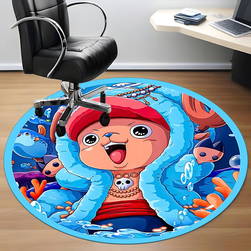 1pc Tony Tony Chopper One Piece Office Round Area Rug, Indoor Mat Suitable For Office, Under Office Chairs Bedroom Living Room Home Decor  A0908190