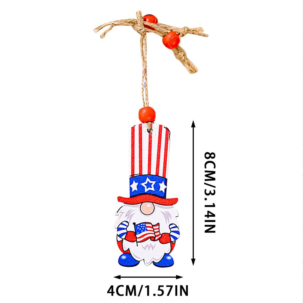 Independence Day Wooden Box Pendant Desktop Decoration Tree Hanging