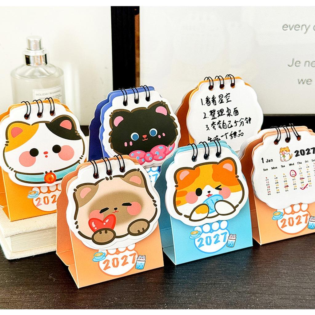 Cute Desktop Calendar Compact Mini Standing Desk Calendar Paper Desk Calendar Original For Birthday Gift Desktop Decoration