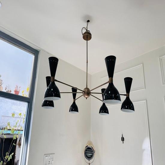 Handmade Brass Sputnik Chandelier Mid Century Modern Light Fixture Decorative Gift