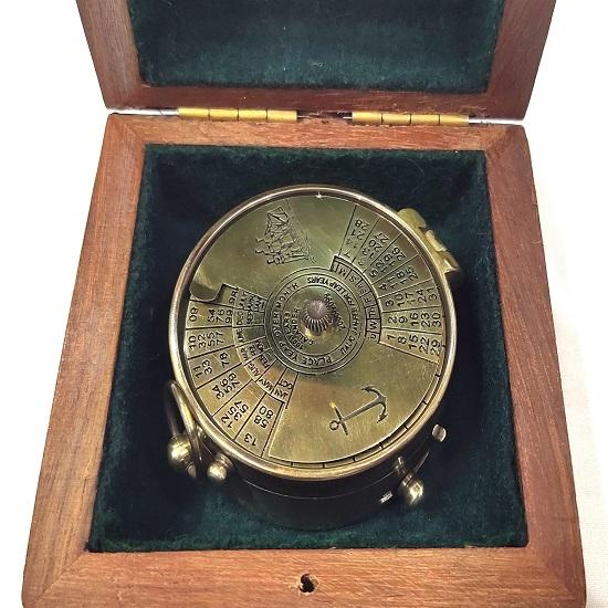 Vintage Nautical Compass 100 Year Calendar Compass Engraved Compass