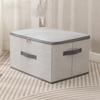 Foldable Nonwoven Storage Box Striped Pattern Collapsible Carry Handle Clothes Organizer Moth Proof Moisture Resistant Large Capacity Space Saving