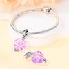 Charm-Perlen Anhänger Kupfer Glas Rose Anhänger-Perlen Kompatibel Mit Charm-Perlen Silber Authentische Armbänder Perlen-Anhänger Damenschmuck Maki