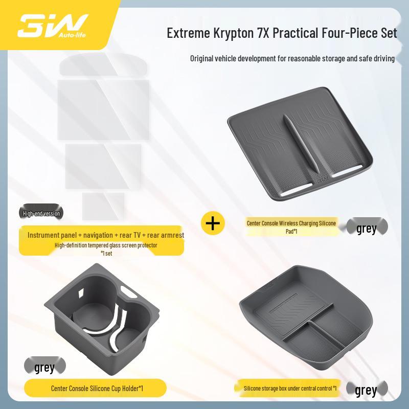 Zeekr 7X Mittelkonsolen-Silikon-Anti-Rutsch-Schutzmatte mit Wireless Charging-Kompatibilität