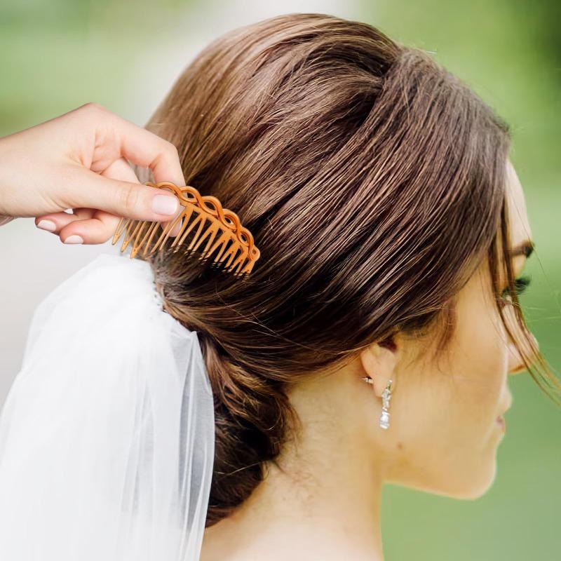 1/10pcs New Women Brides Wedding Veil Hair Combs French Combs Korean Retro Bangs Comb Hairpin Style Insert Comb