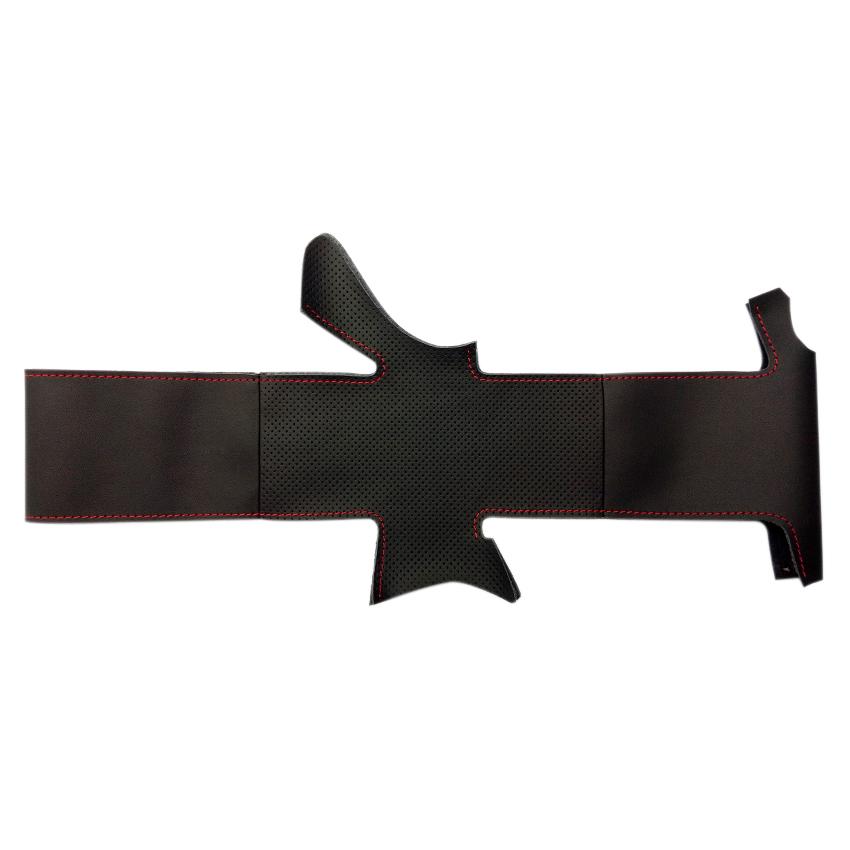 Черный противоскользящий чехол на руль из искусственной кожи — фото 6