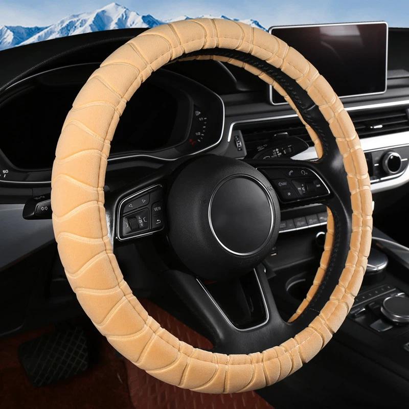 38Cm Soft Winter Warm Plush Car Steering Wheel Cover Universal Steering Wheel Cover For Car Auto Interior Accessories