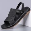 2025 Summer New Shoes for Men Leather Sandals Fashion Soft Latex Insole Casual Slipper Cool Beach Shoes