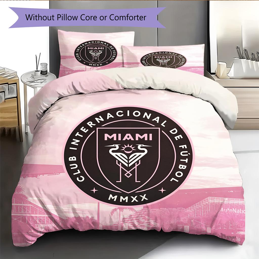 Miami CF Muster Bettwäsche Heimdekoration Geburtstag & Festival Geschenk (1 Bettbezug + 2 Kissenbezüge, ohne Füllung)