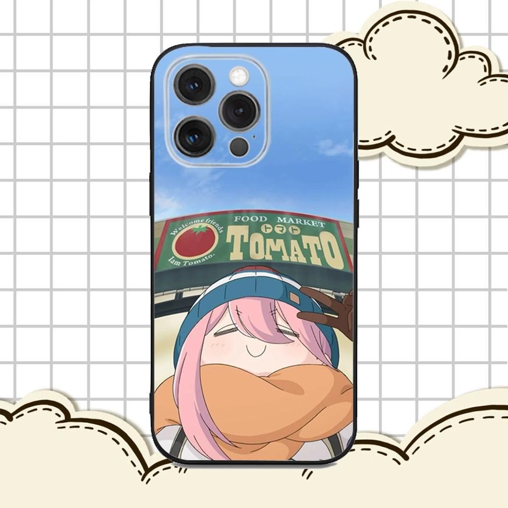 Y-Yuru C-Camp Anime Phone Case For iPhone 16e,16,15,14,13,12,11,Pro,X,XS,Max,XR,Plus,Mini Soft Black Cover
