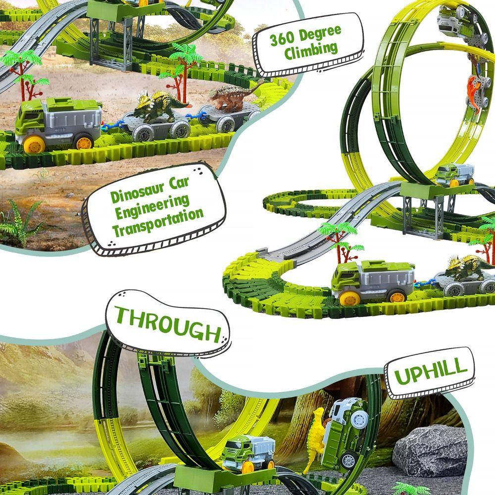 Railway Toy Electric Track Toy Flexible Track Dinosaur Track Car Climbing Track Train For Children
