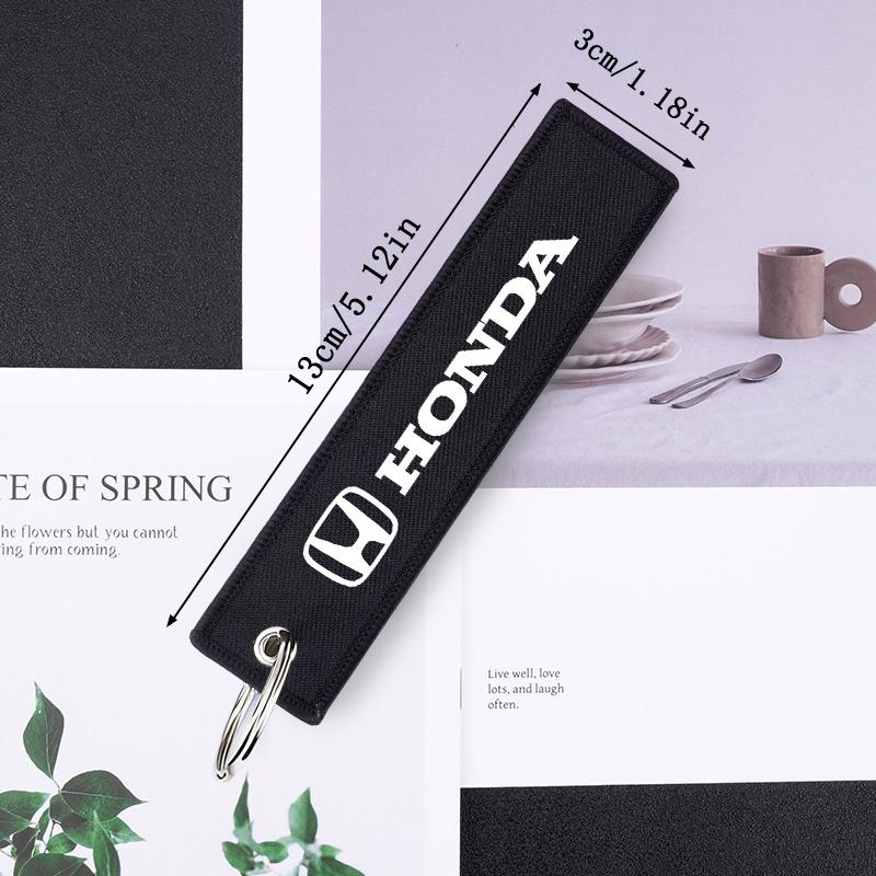 Canvas Car Logo Keychain Keyring Pendant For Honda Civic Xrv CRV City Accord Fit Jazz Insight Pilot Odyssey Passport Shuttle HRV EB1