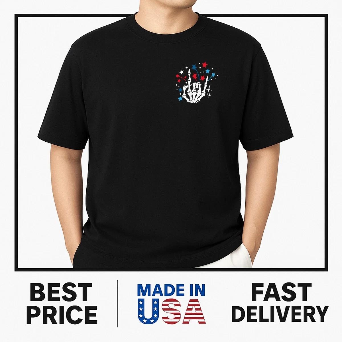Chill The Fourth Out Funny Skeleton 4th Of July 2 Sided T-Shirt BESTSELLER XL
