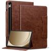 Applicable To Samsung Tab S10FE + Tablet Leather Case, Solid Color Business Leather Pattern Card Holder Anti-drop Case S11