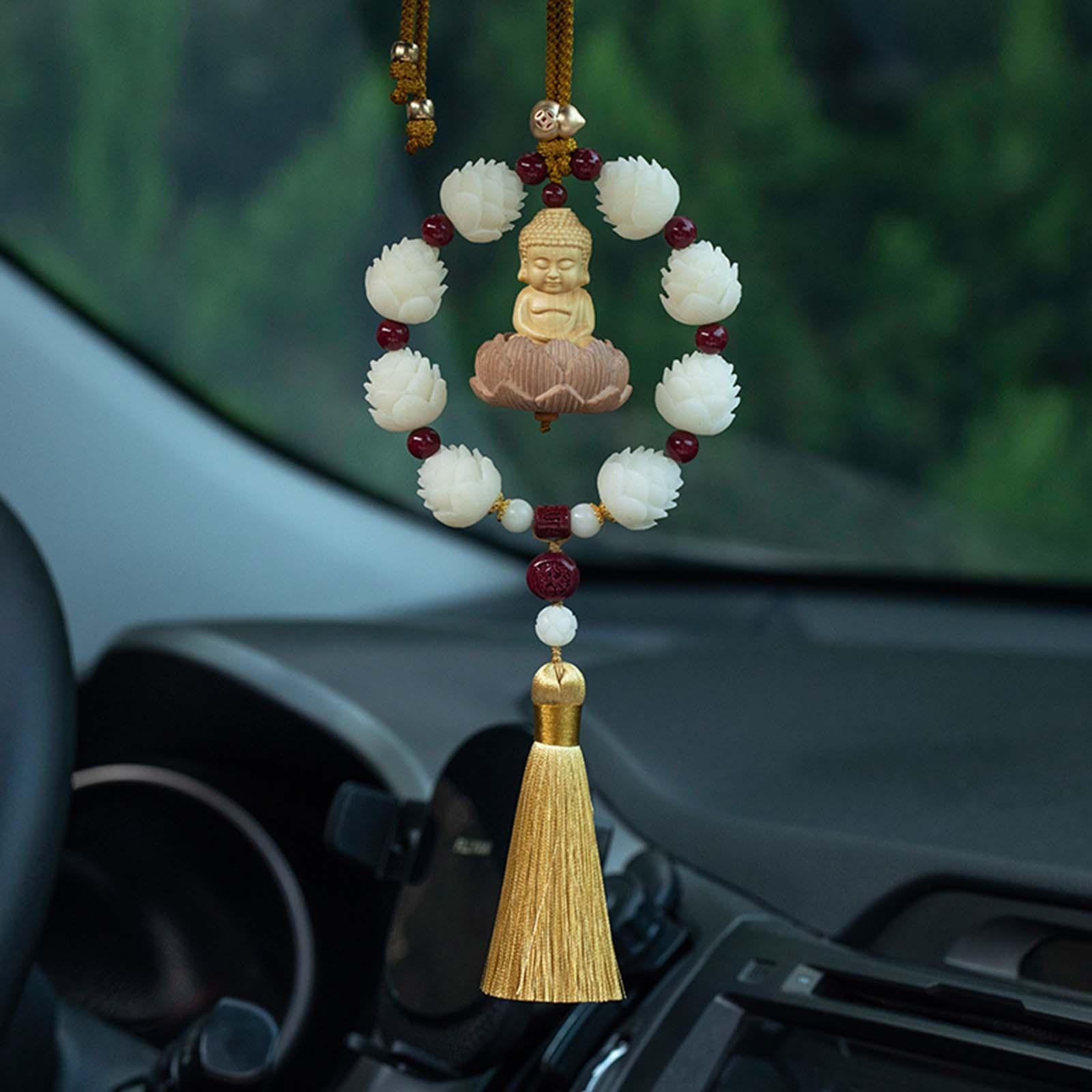 

Автомобильное зеркало заднего вида, кулон, аксессуары, подарочный шарм, свисающее универсальное украшение интерьера Buddha
