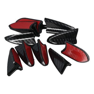 10pcs Black / Carbon Fiber Black Car Roof Spoiler Roof Wing Exterior Trim Accessory for Most Cars