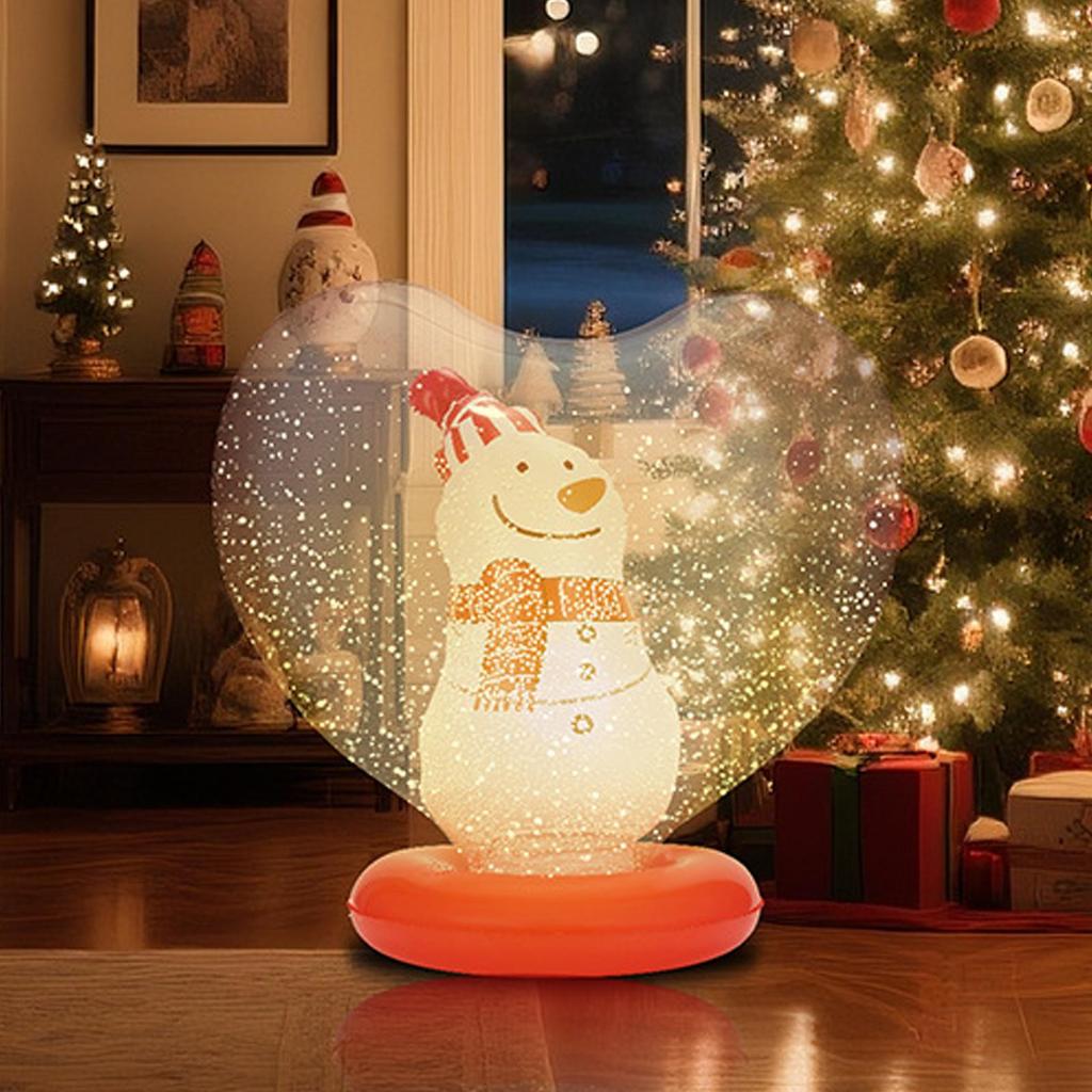 Inflatable Christmas Ornaments Heart Shape Light Up Christmas Decor Figurine Inside Inflatable Balls Decorations For Outdoor