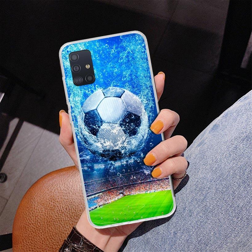 Football Soccer Ball Design Phone Case For Samsung Galaxy A52 A32 A22 A12 A51 A31 A50S A30S A20S A10S Note 20 Ultra 10 Plus S10