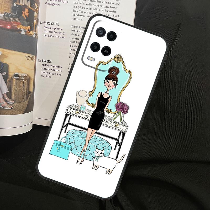 New York Lady Girl For Oppo A80 A60 A40 A94 A54 A98 A78 A18 A38 A58 A16 A76 A96 A17 A77 A74 A57S A15 Phone Case