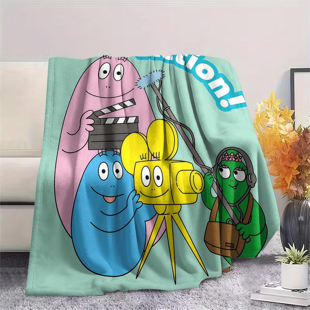Barbapapa Flannel Blanket, High quality Comfortable for All Seasons, Home Decor, Warmth and Comfort