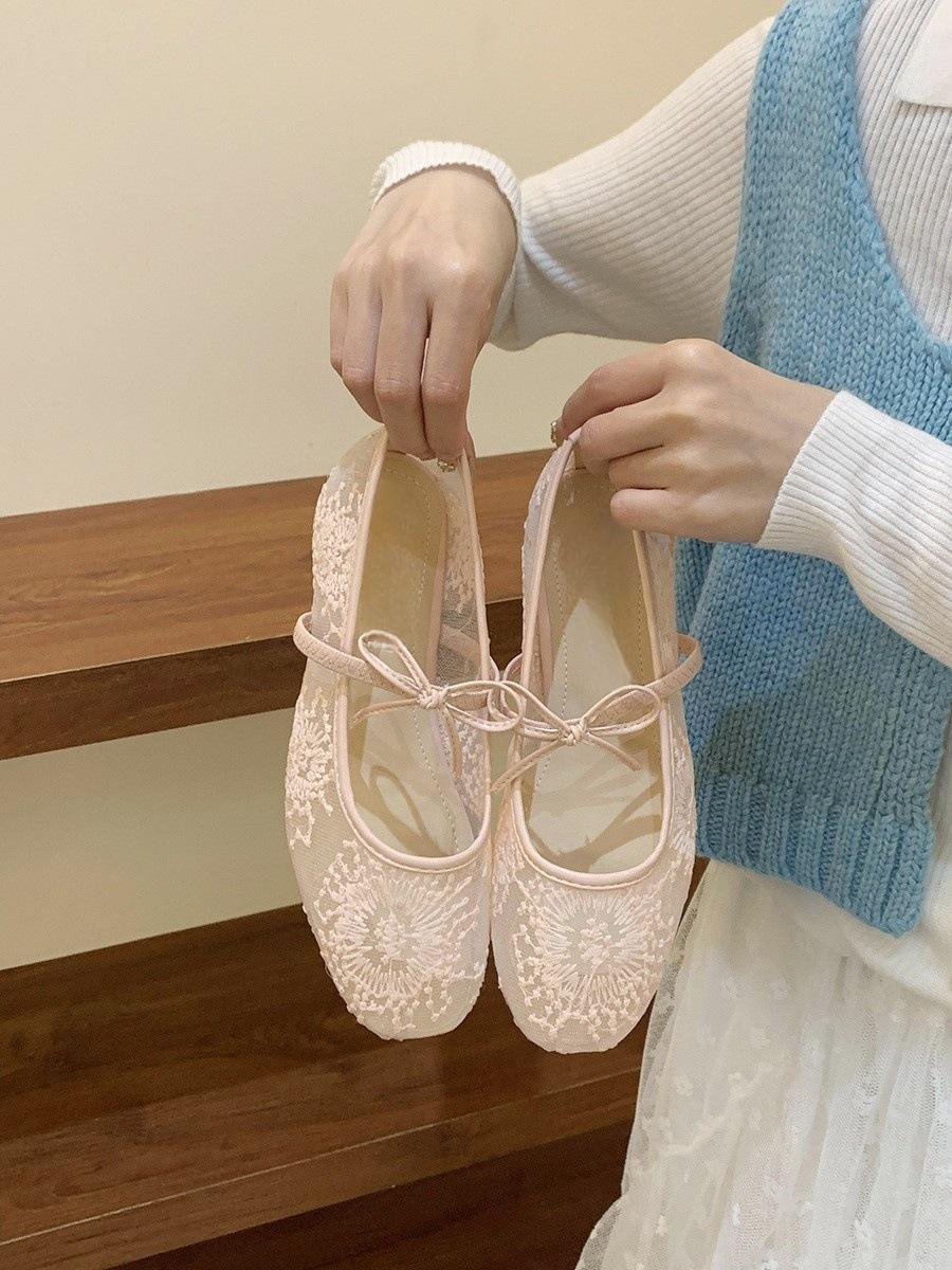 

Удобная обувь женская обувь новая сетчатая дышащая квадратный носок Мэри Джейн одинарная обувь 35 розовый