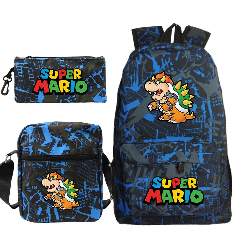 Super Mary Three-Piece Schoolbag, Male And Female Students, Large-Capacity Schoolbag, Shoulder Bag, Pencil Case.
