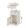 Nightstand, Bedside Table with Charging Function, Bedroom Cabinet with USB & Socket, 33x40x61.5cm, Light Wood Look, Including Trash Can