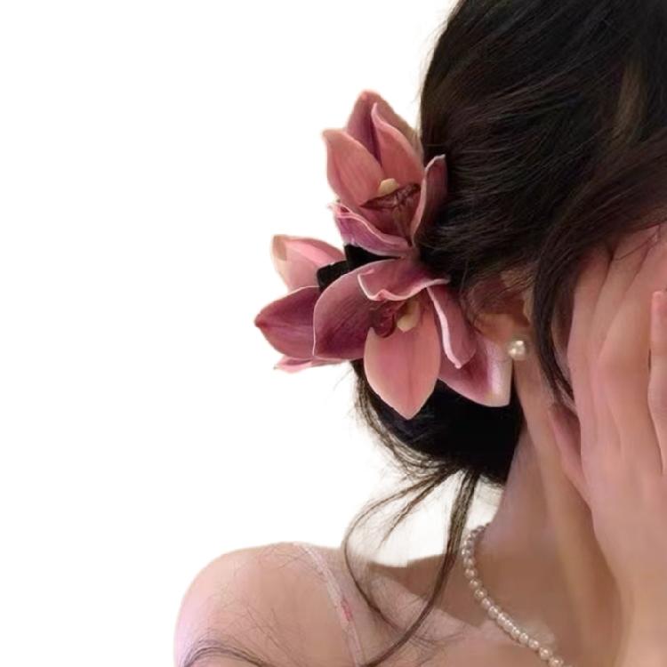 

Beautiful Simulation Orchids Flower Claw Clip for Women Enhances with Life Like Flower Designs for Music Festival роза розовый