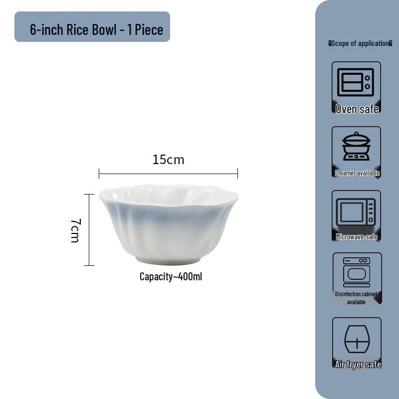 

Gradient Blue Ceramic Lace Bowl