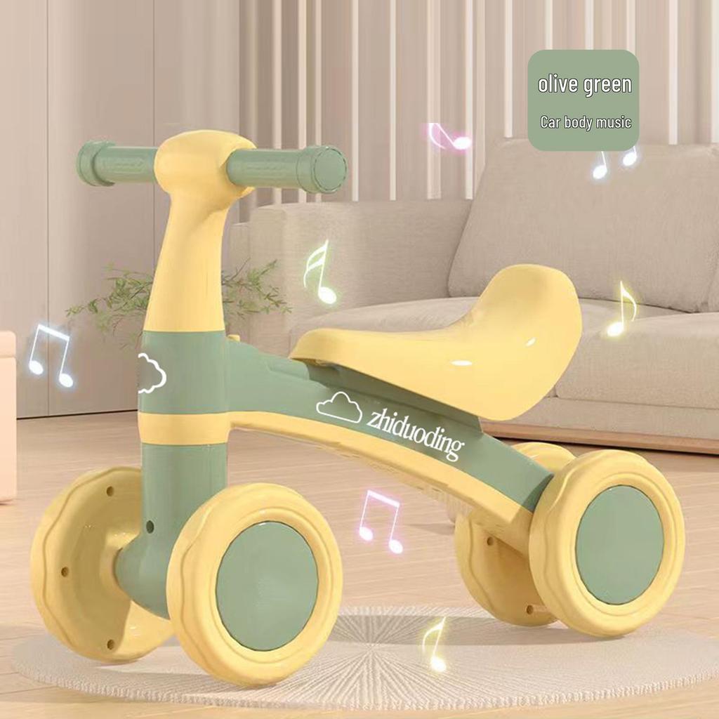 4-Wheel Pedal-Free Balance Bike for Toddlers (1-3 Years) - Baby Gliding Strider