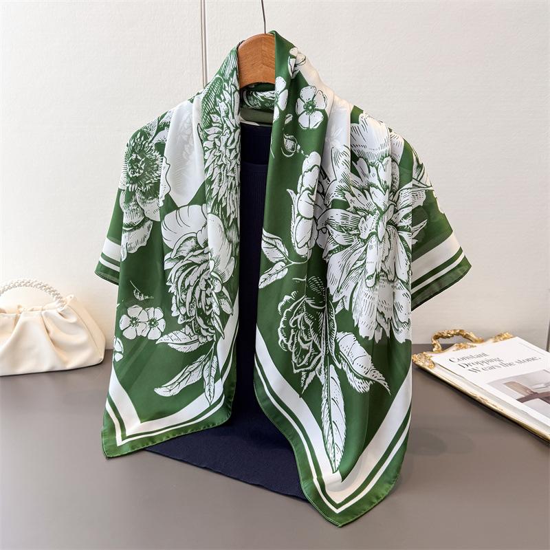 

Simulation Silk Butterfly Printing Large Square Scarf Silk Scarf Shawl Headscarf Beach Scarf Neck Protection Scarf Decorative Women S Scarf 90*90cm
