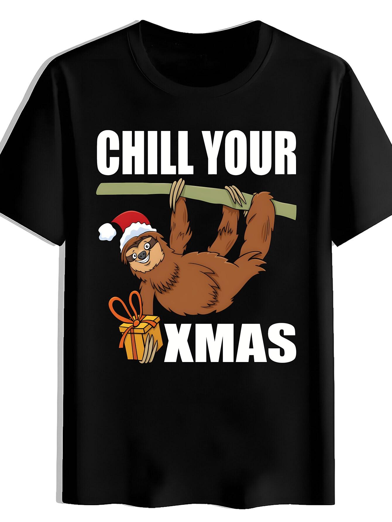 T-shirt Funny Sloth Christmas - Your X-Mas Slogan & Sloth Balancing Design XS