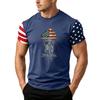 Men's Loose Fit Short Sleeve T Shirt with Flag Print Casual Summer Daily Wear Lightweight Breathable Fabric