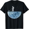 Astronaut mäht den Mondrasen T-Shirt Lustig Individuell Bedruckte Grafik-T-Shirts Kurzarm-T-Shirts Camiseta Hombre