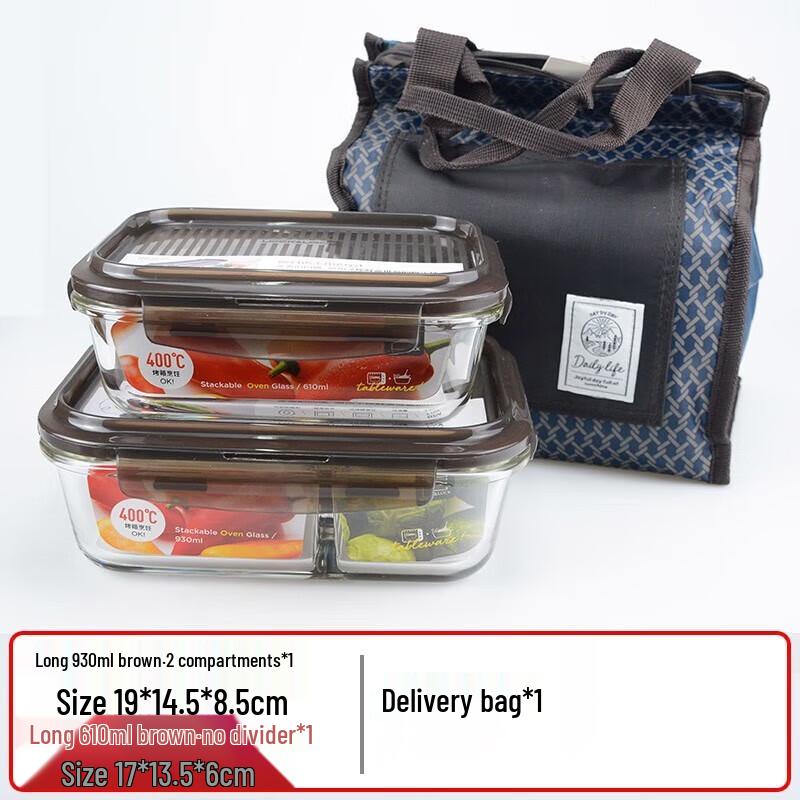 LOCK&LOCK Glass Divided Bento Lunch Box Set