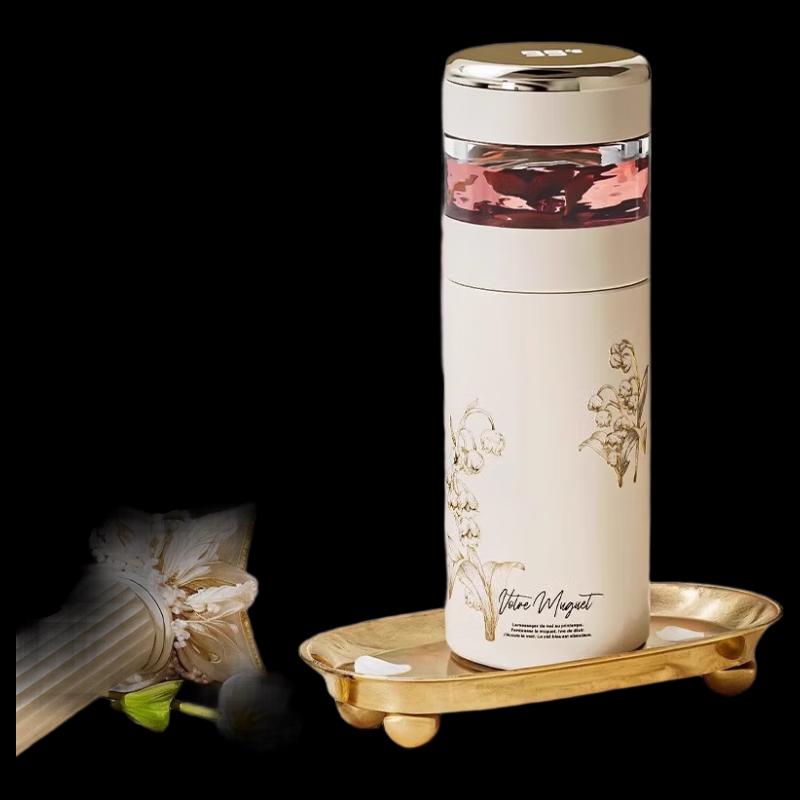 Vanow Aesthetic Ceramic Lined Insulated Tea Mug