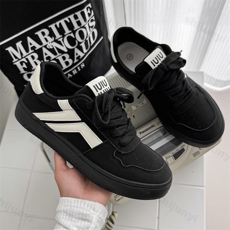 

Fashion Concise Retro Thick Soled Casual Sports Shoes 2025 Spring New Fashion Trend Comfortable Non slip Shoes Low Top Platform sneakers 39 чёрный