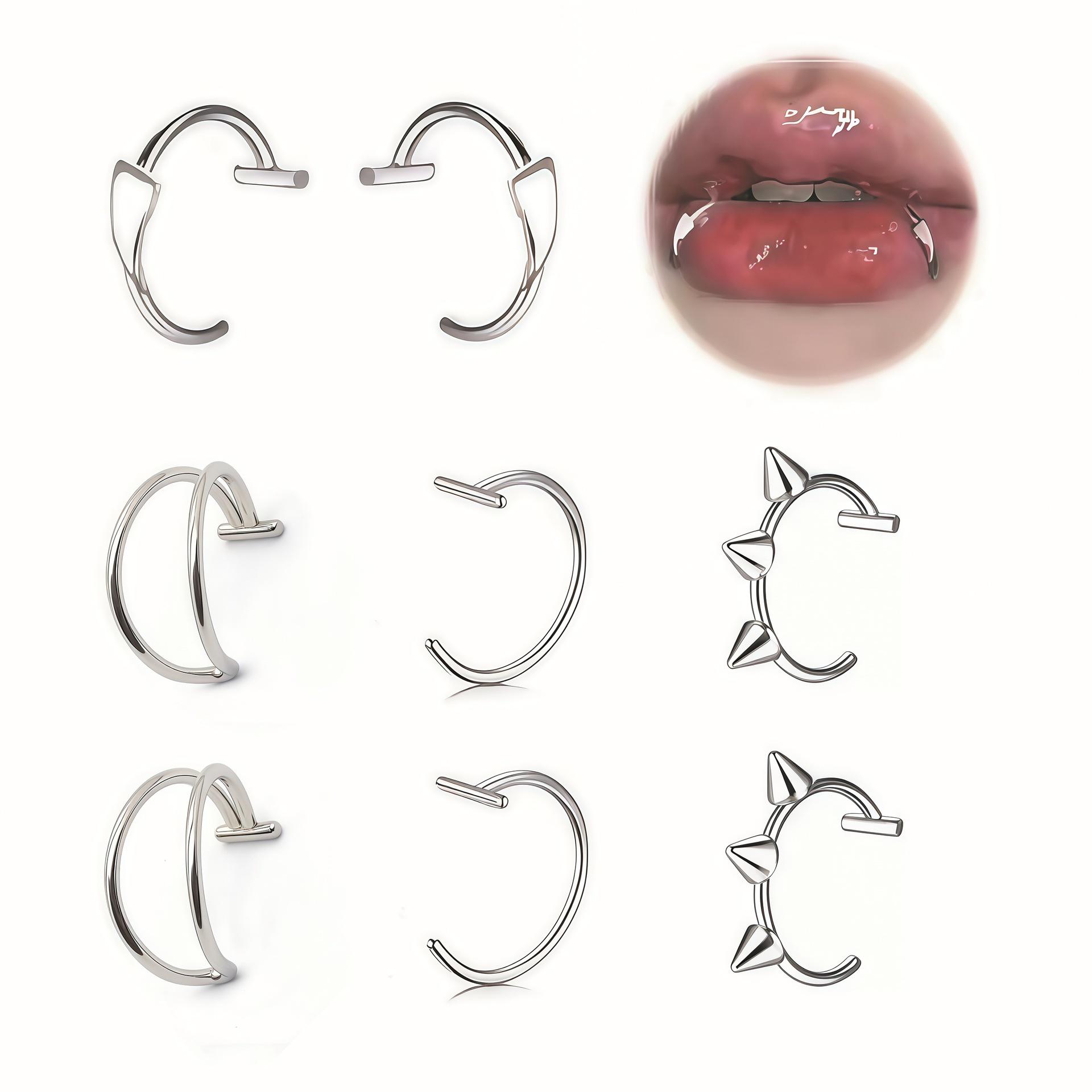 Набор украшений для губ из нержавеющей стали, C-образной формы, без прокола