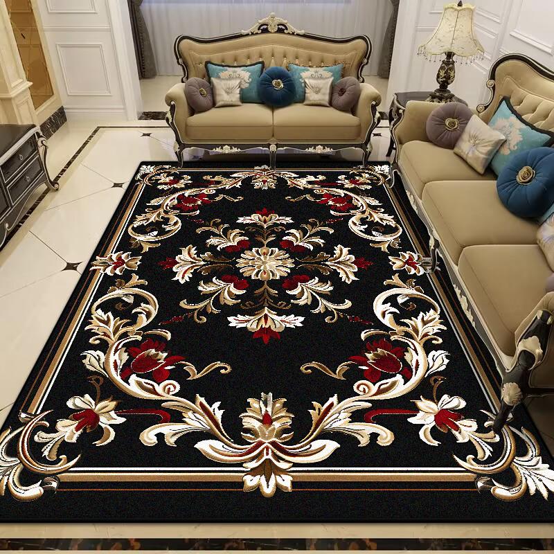 European Style Large Size Luxury Rugs Living Room Flower Design Fluffy Room Decor Bedroom Carpet Easy Cleaning Sofa Table Mat